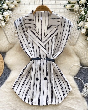 Summer sleeveless tops bandage all-match cardigan for women