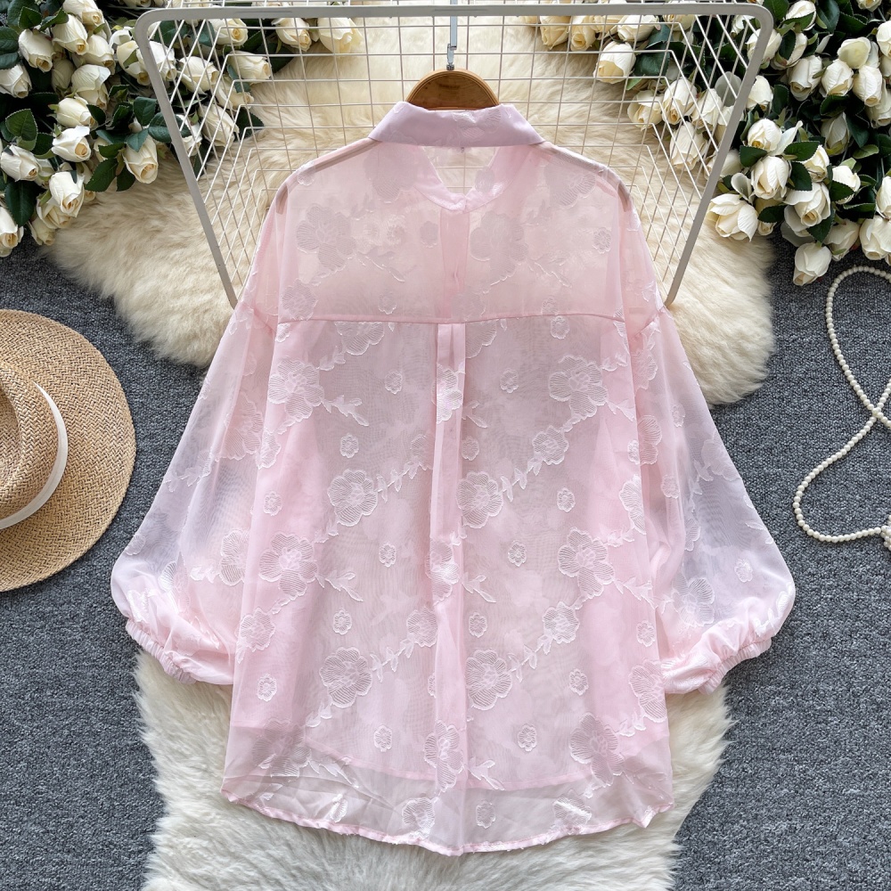 Sequins long sleeve shirt thin tops for women