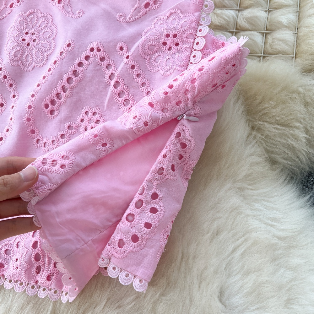 Crochet hollow tops high waist vest a set for women