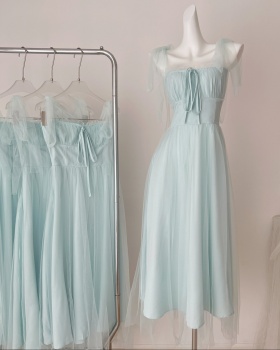 Sweet vacation long dress tender seaside dress for women