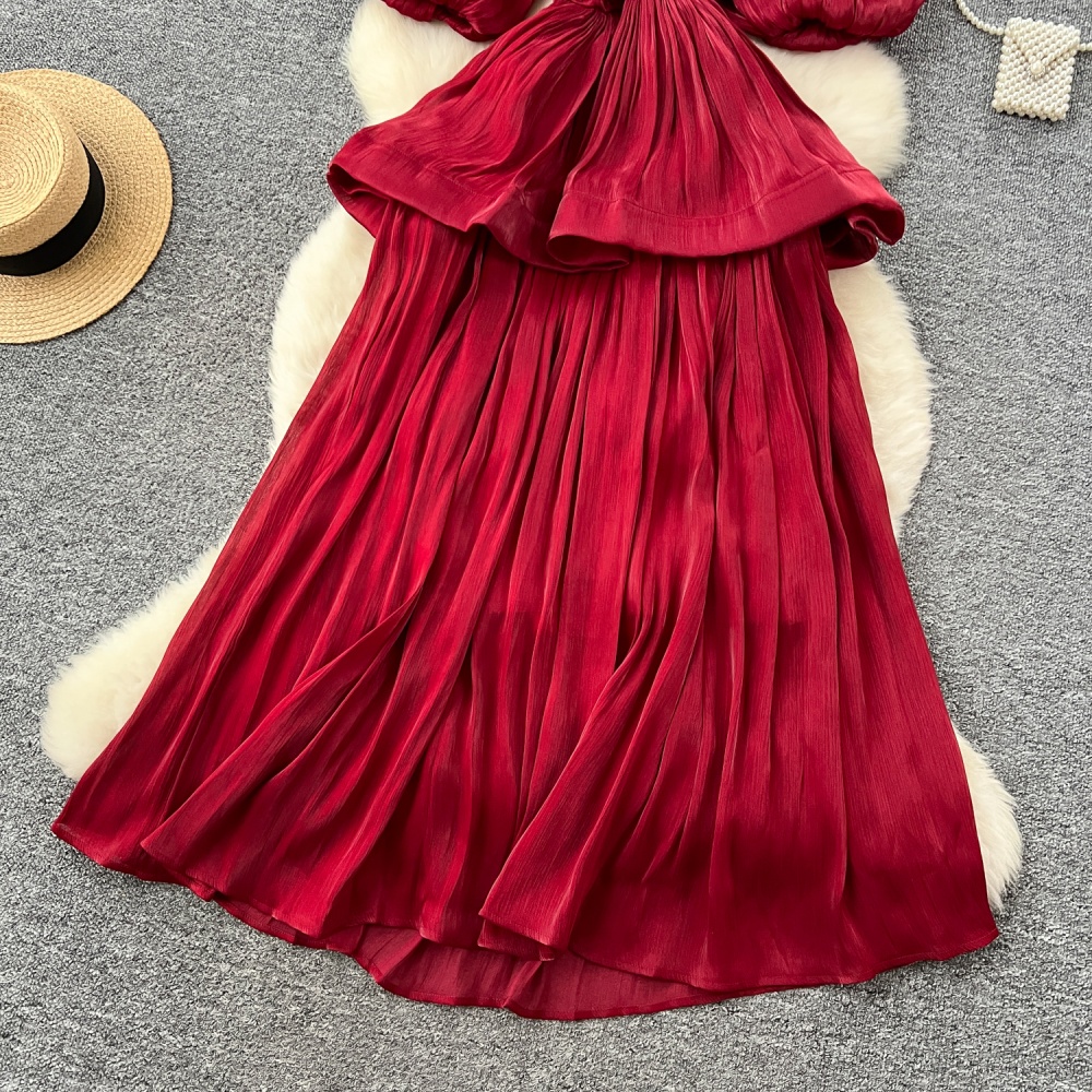 Pinched waist long dress dress for women