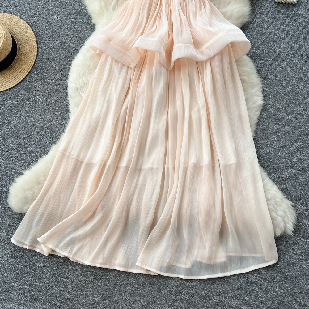 Pinched waist long dress dress for women