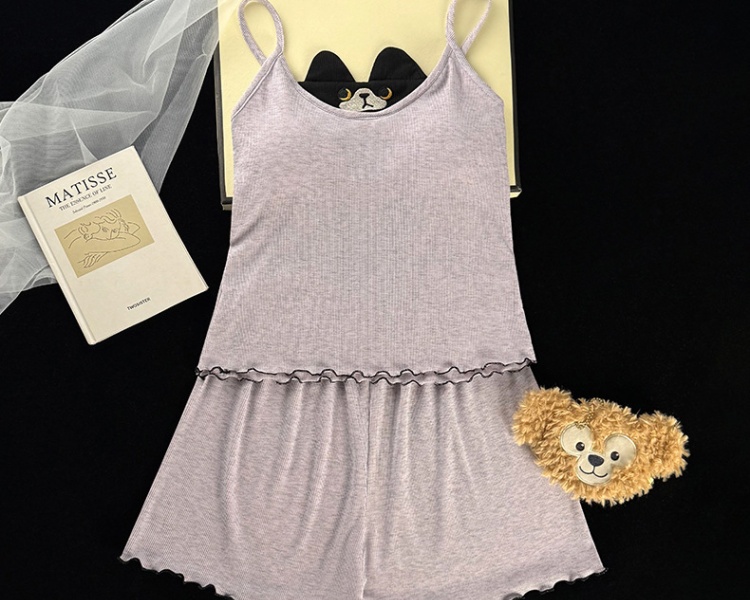 Student summer shorts cotton lovely pajamas a set