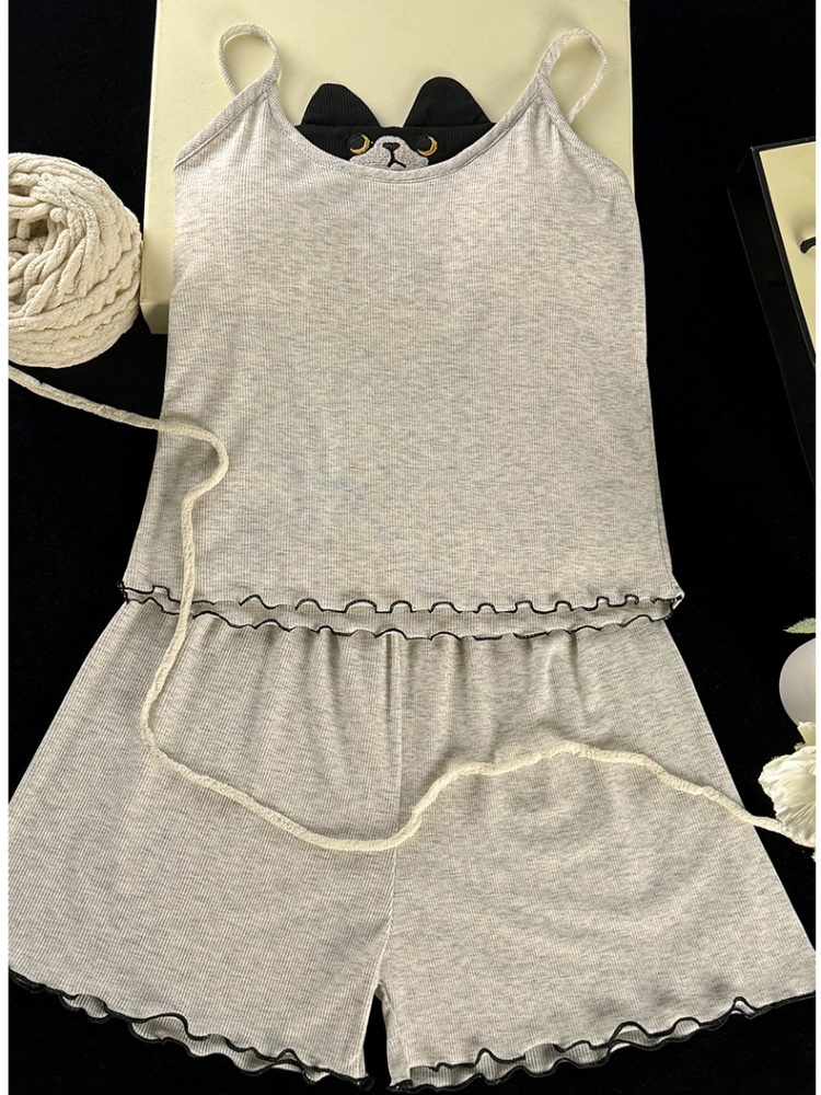 Student summer shorts cotton lovely pajamas a set