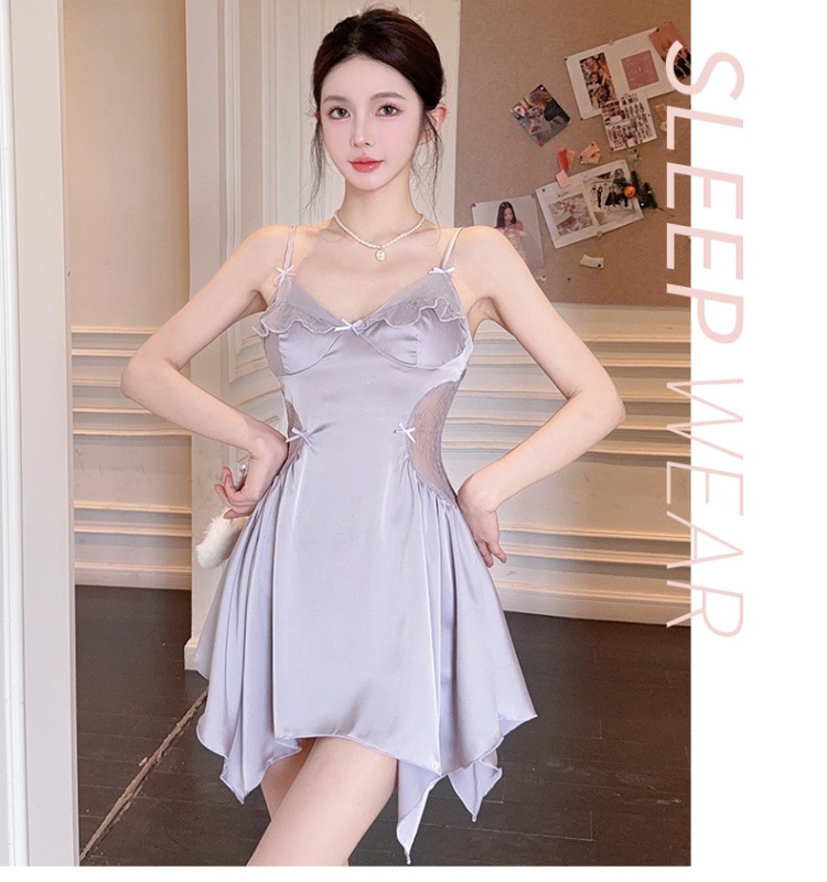 Ice silk silk pajamas enticement night dress for women