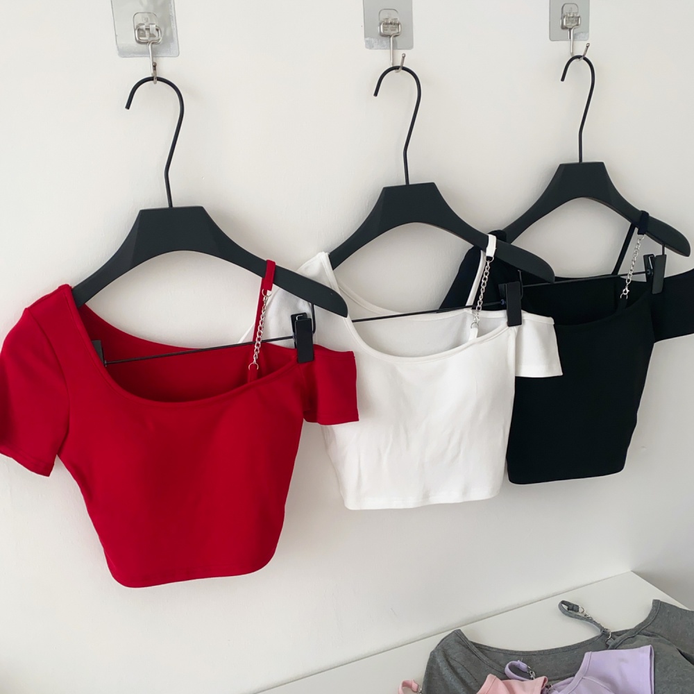Sling short sleeve T-shirt short tops for women