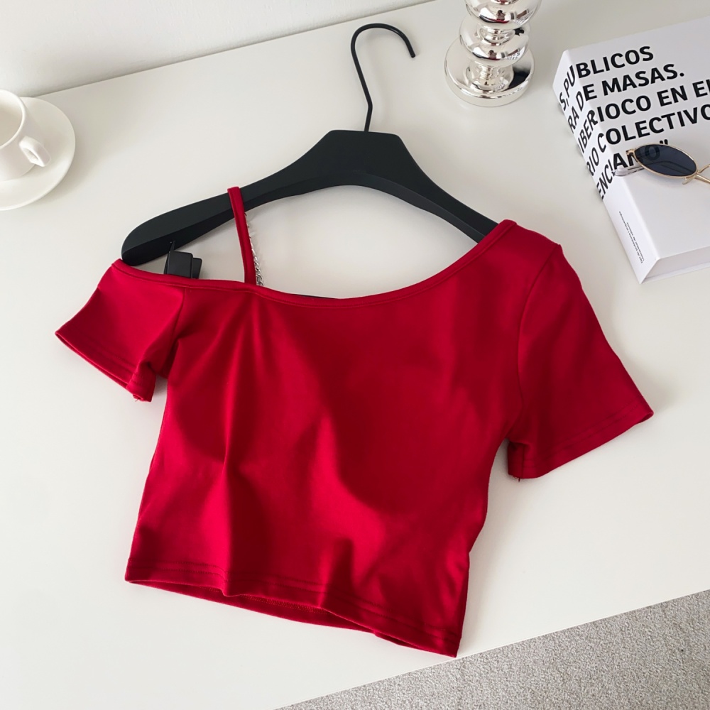 Sling short sleeve T-shirt short tops for women