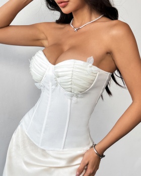 France style wrapped chest corset niche temperament vest