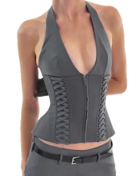 Spicegirl bandage sexy V-neck zip France style vest
