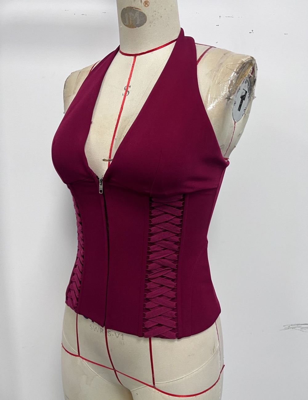 Spicegirl bandage sexy V-neck zip France style vest