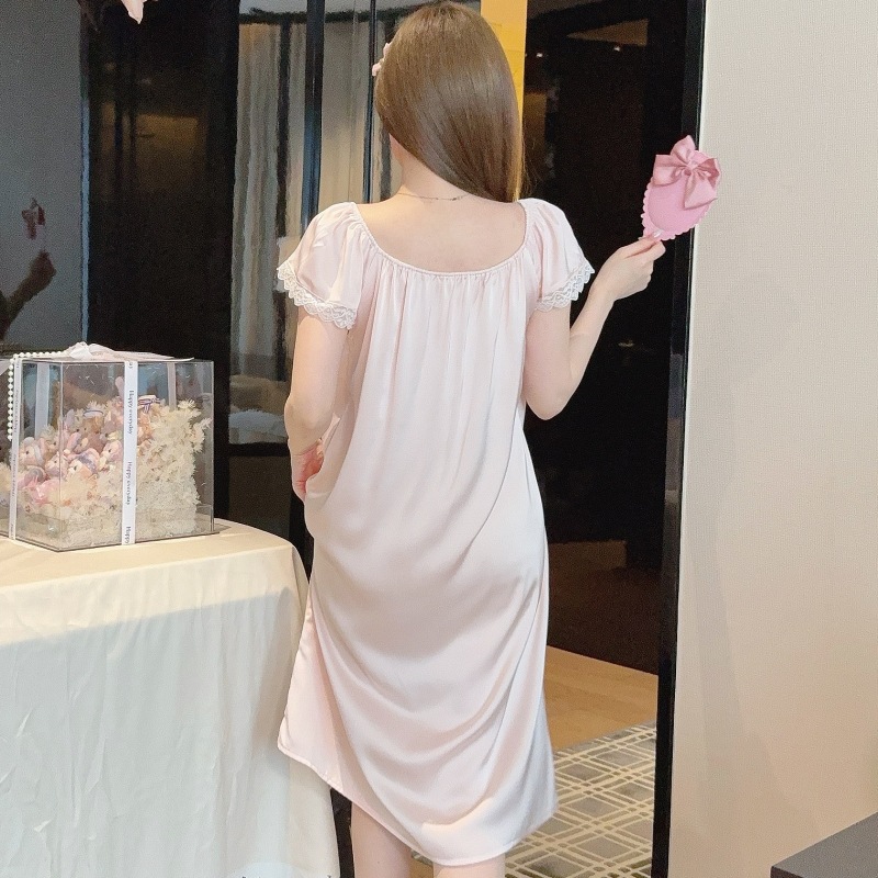 Sexy night dress short sleeve pajamas for women