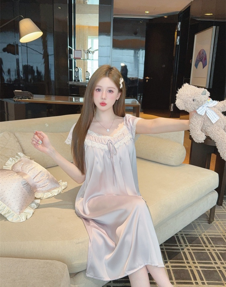 Sexy night dress short sleeve pajamas for women