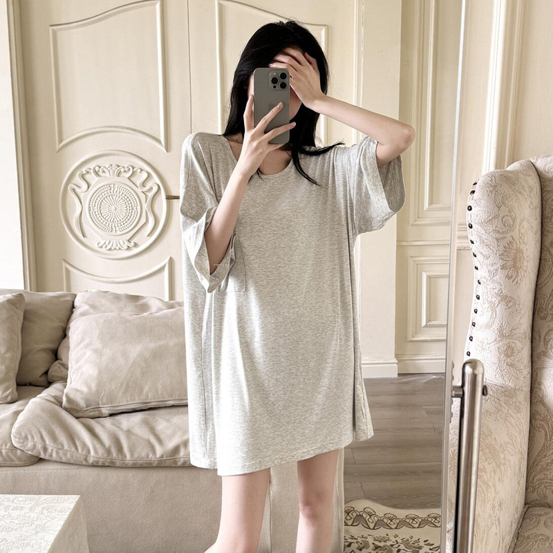 Homewear long dress short sleeve night dress