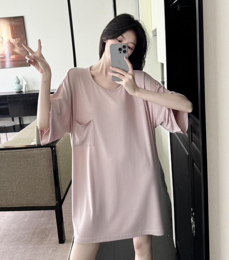 Homewear long dress short sleeve night dress