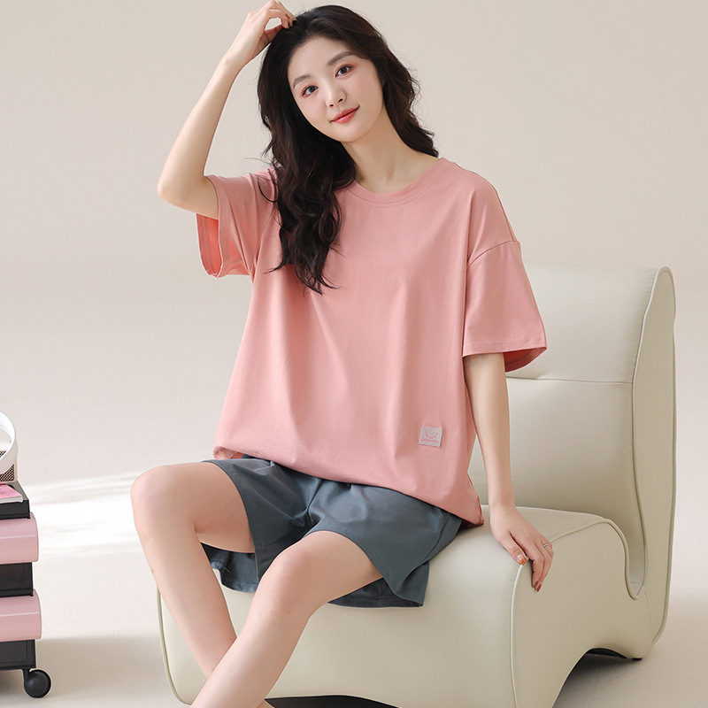 Casual thin cool shorts homewear summer pajamas a set