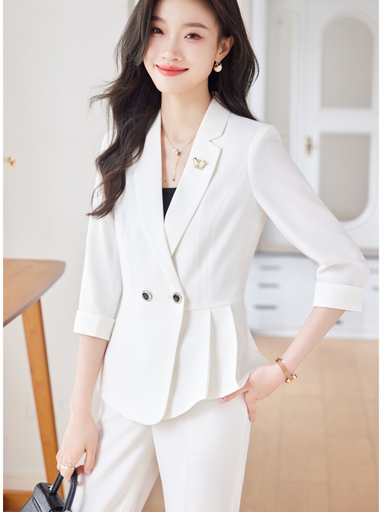 Simple coat profession business suit 2pcs set for women