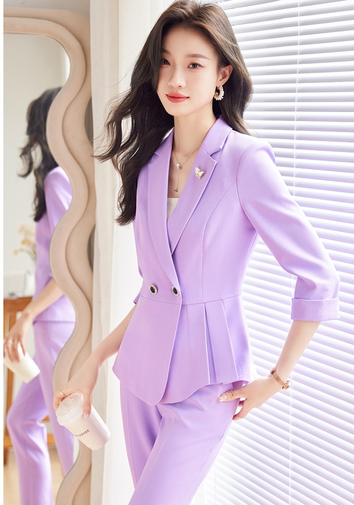 Simple coat profession business suit 2pcs set for women