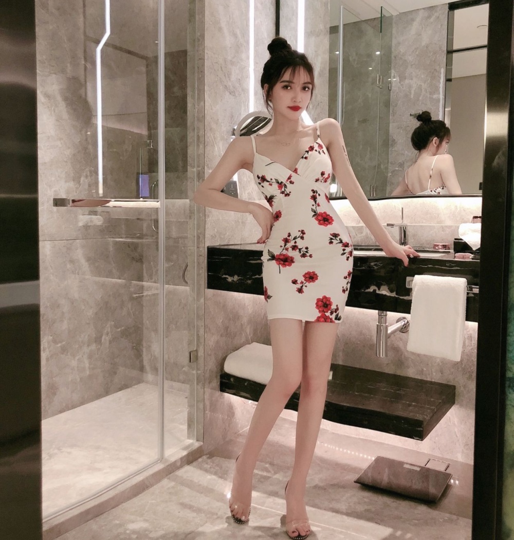 Bar nightclub printing package hip sexy dress