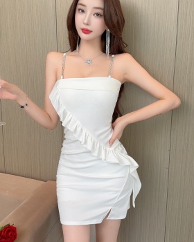 Tight package hip sexy sling splice tassels dress