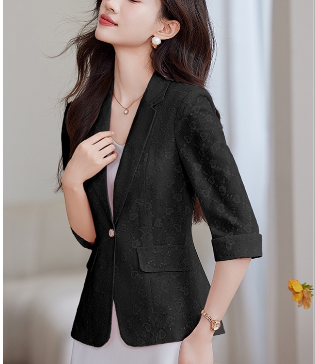 Fashion spring business suit jacquard satin coat