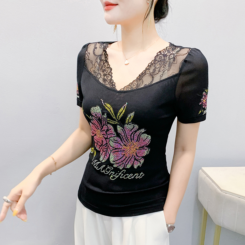 Summer gauze T-shirt Western style tops for women