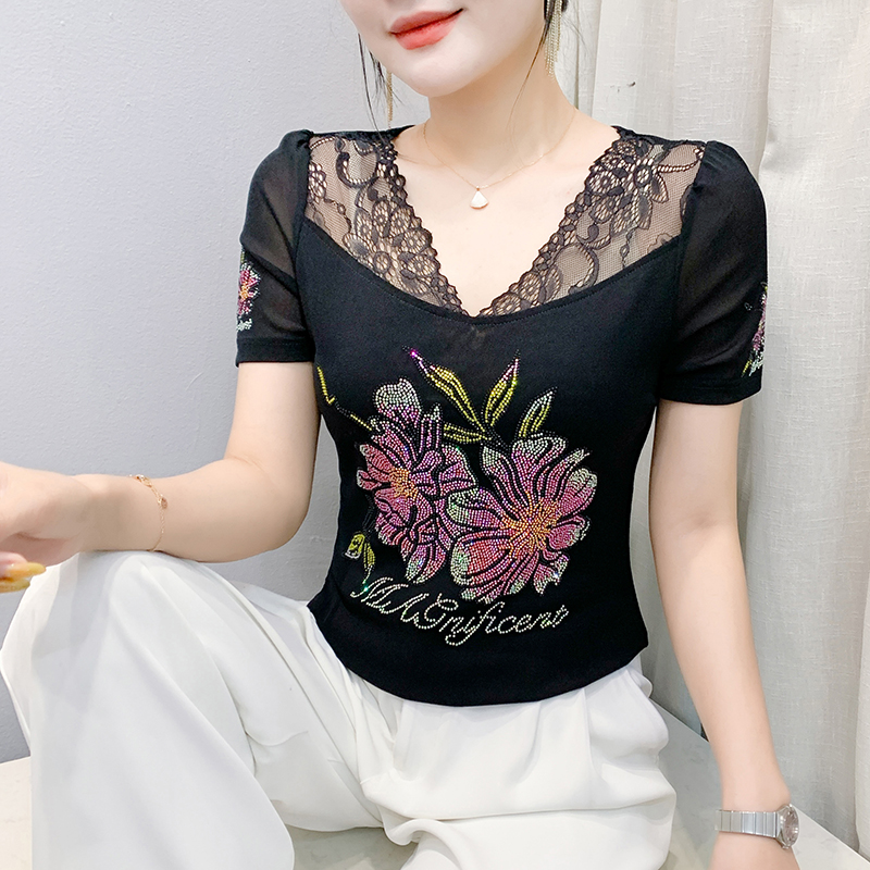 Summer gauze T-shirt Western style tops for women