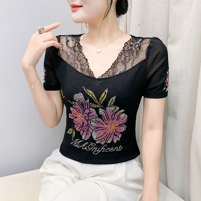 Summer gauze T-shirt Western style tops for women