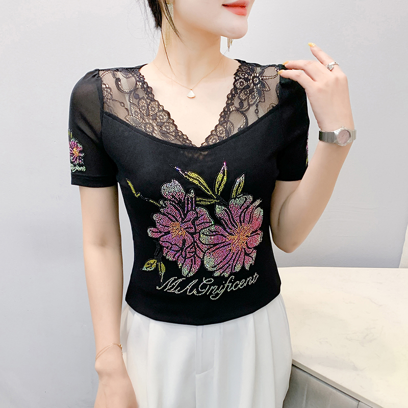Summer gauze T-shirt Western style tops for women