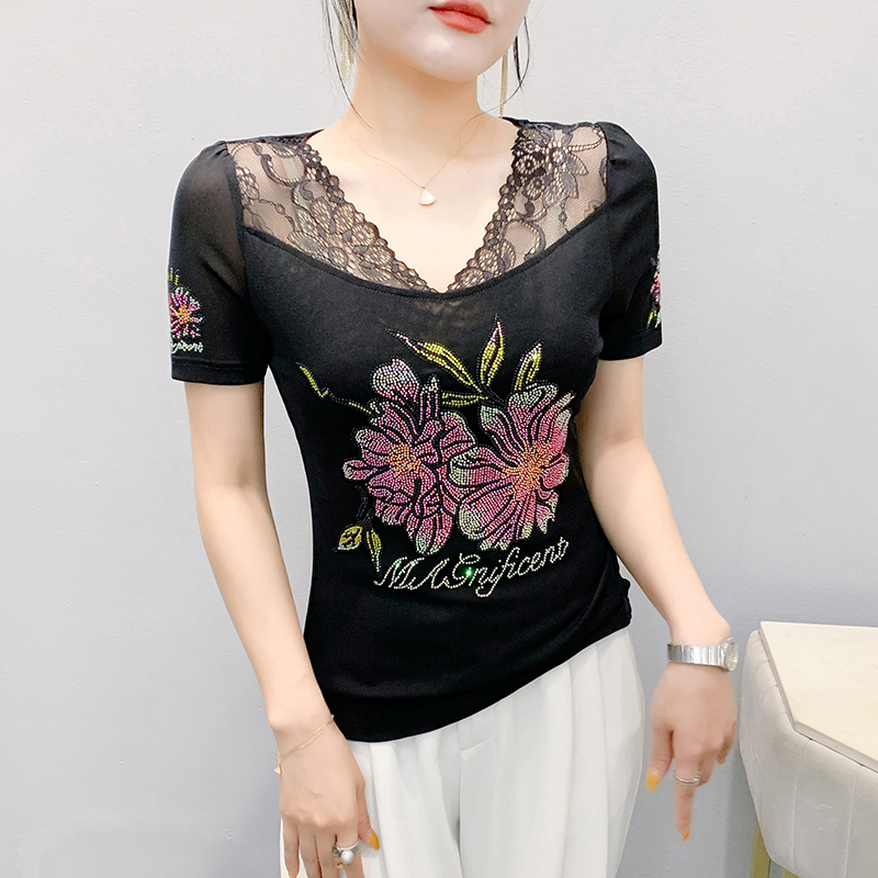 Summer gauze T-shirt Western style tops for women