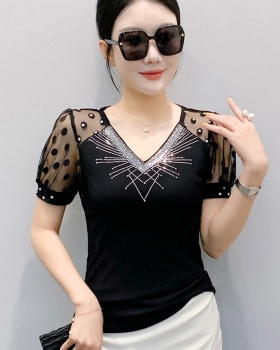 Large yard unique rhinestone fashion T-shirt for women
