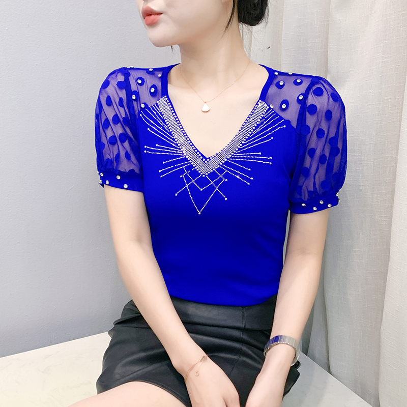 Large yard unique rhinestone fashion T-shirt for women