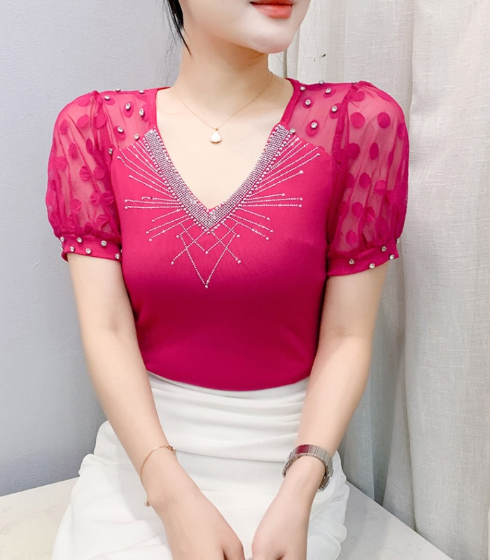 Large yard unique rhinestone fashion T-shirt for women