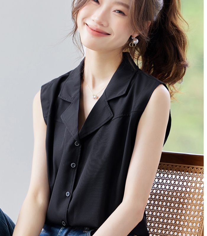 All-match summer chiffon shirt sleeveless shirt for women