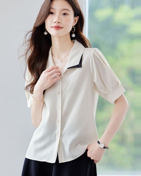 Unique temperament shirt Korean style apricot tops