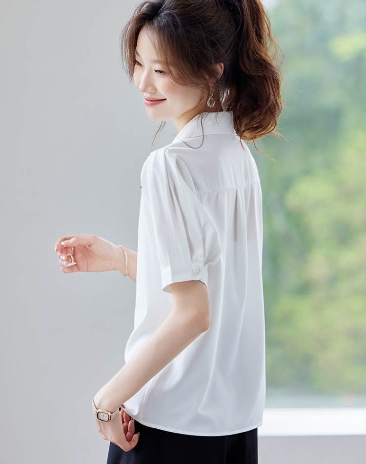 Unique temperament shirt Korean style apricot tops