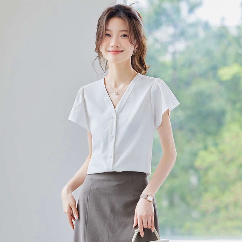 All-match Western style small shirt short sleeve shirt
