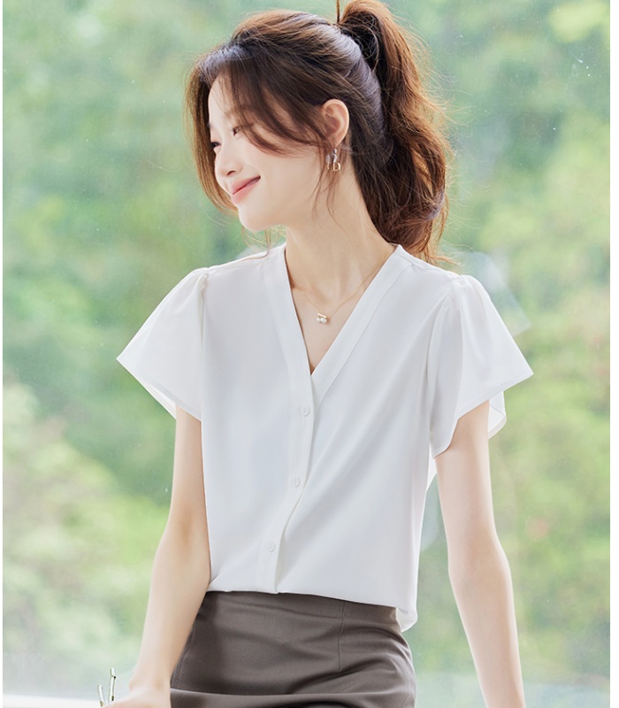 All-match Western style small shirt short sleeve shirt