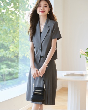 Short sleeve business suit simple skirt 2pcs set