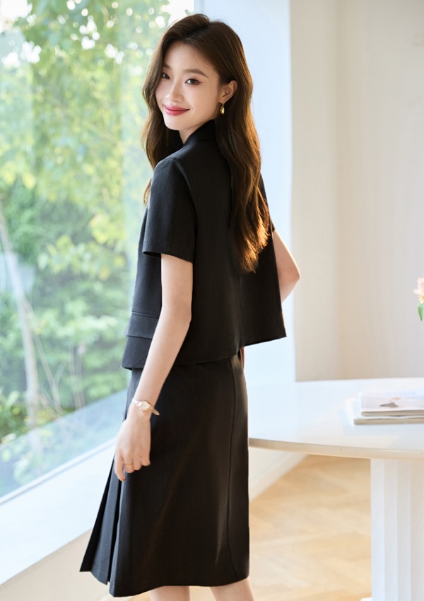 Short sleeve business suit simple skirt 2pcs set