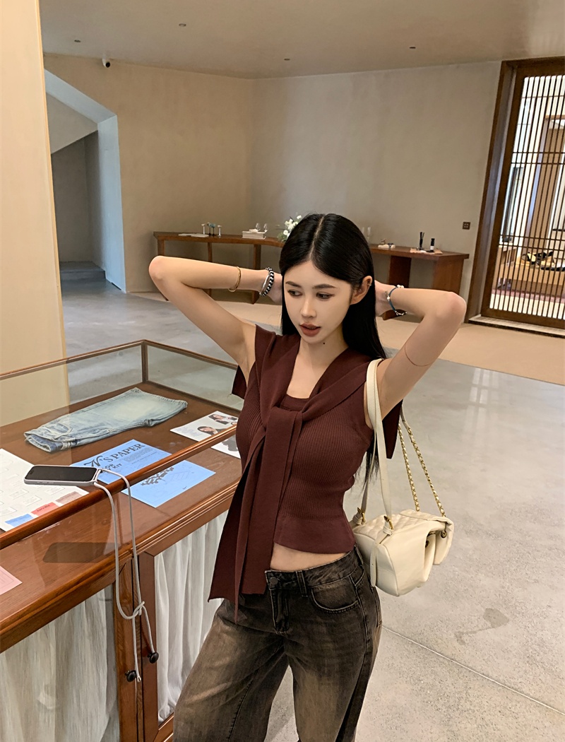 Cozy breathable vest summer shawl 2pcs set for women