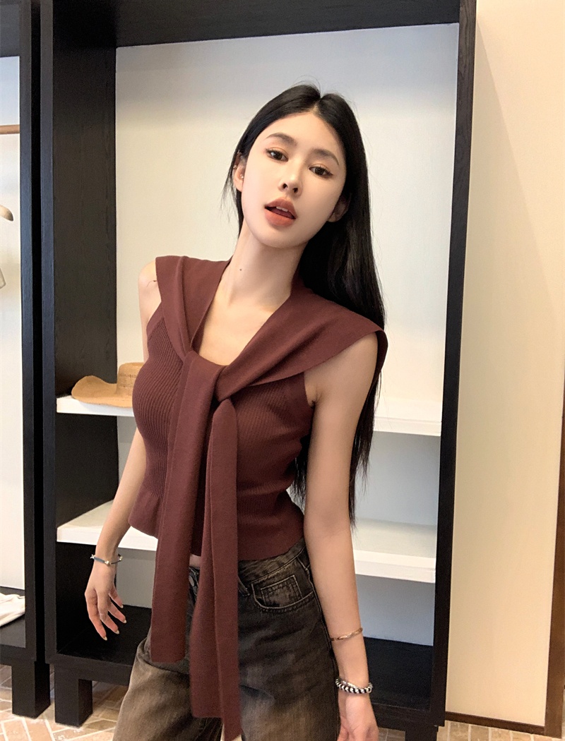 Cozy breathable vest summer shawl 2pcs set for women