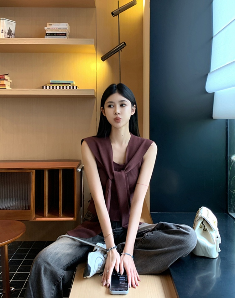 Cozy breathable vest summer shawl 2pcs set for women