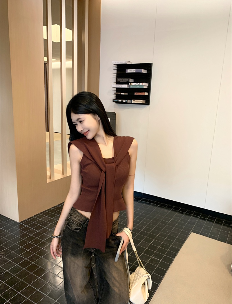 Cozy breathable vest summer shawl 2pcs set for women