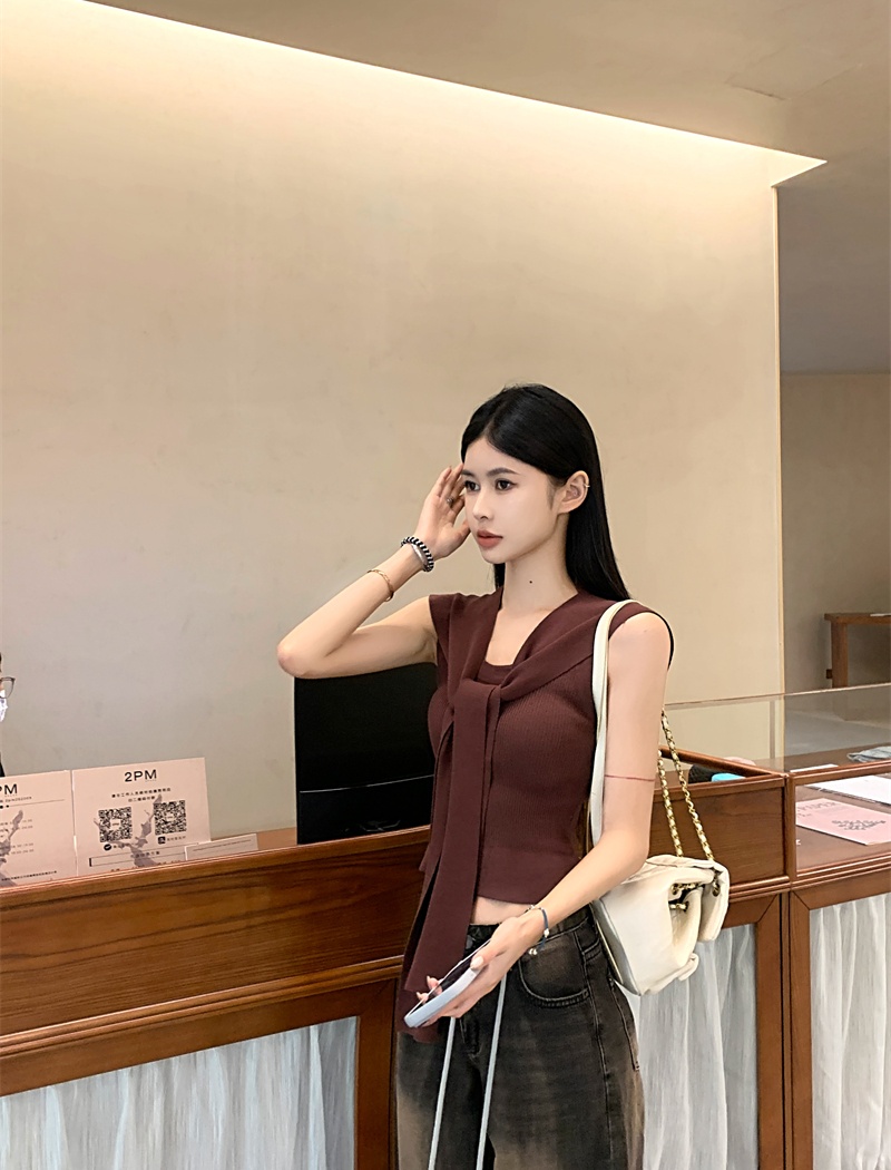 Cozy breathable vest summer shawl 2pcs set for women