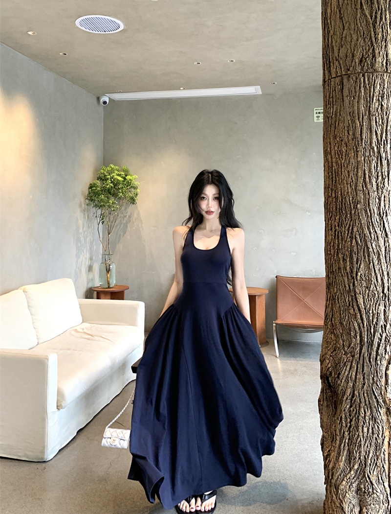 Pinched waist vest spring and summer dress for women