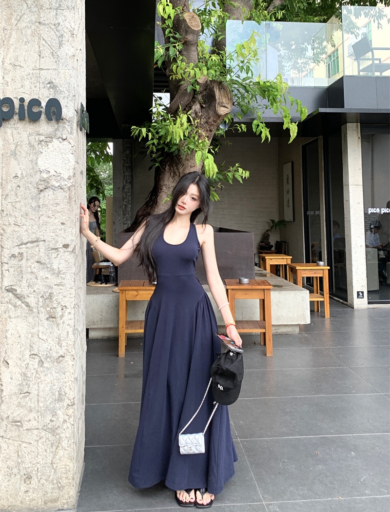 Pinched waist vest spring and summer dress for women