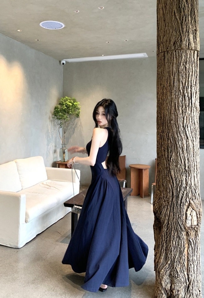 Pinched waist vest spring and summer dress for women