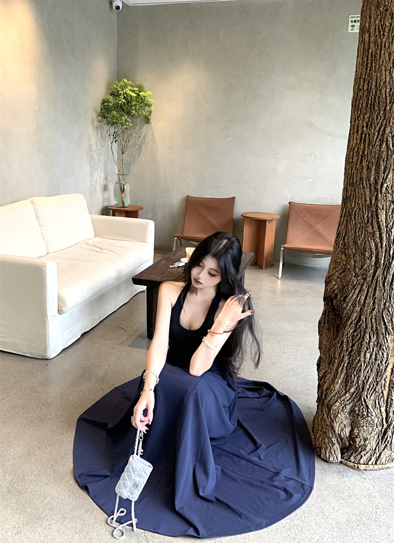 Pinched waist vest spring and summer dress for women