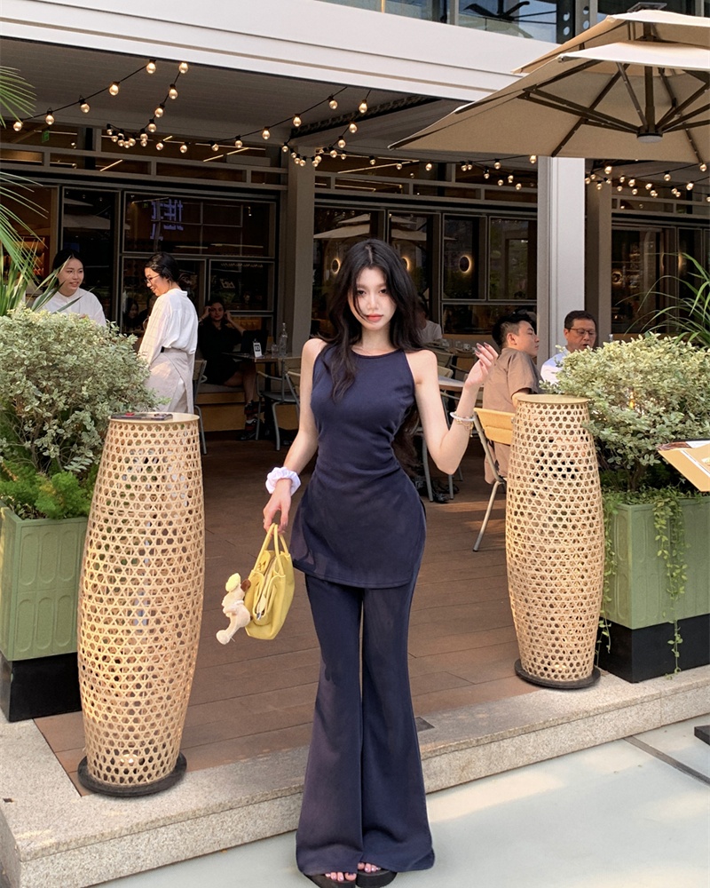 Western style tops enticement casual pants a set for women