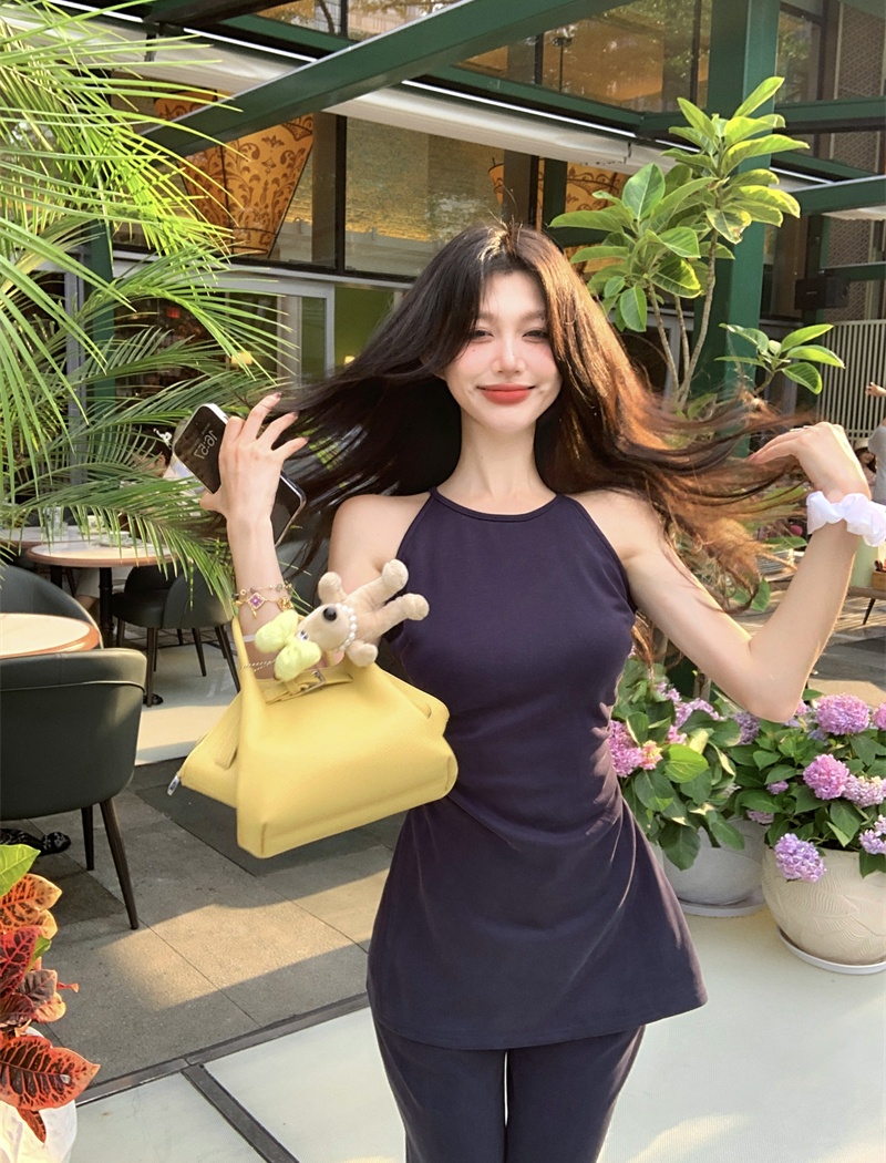 Western style tops enticement casual pants a set for women